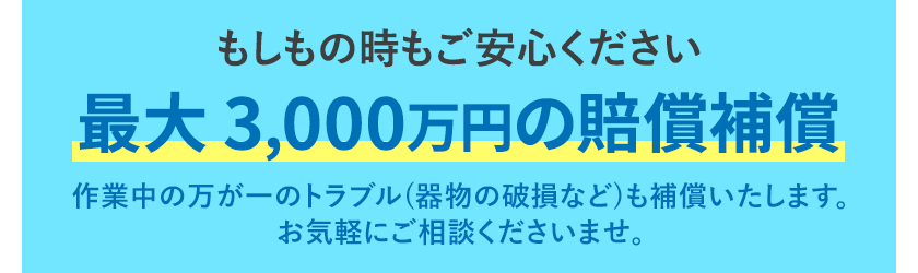 最大賠償3,000万円補償
